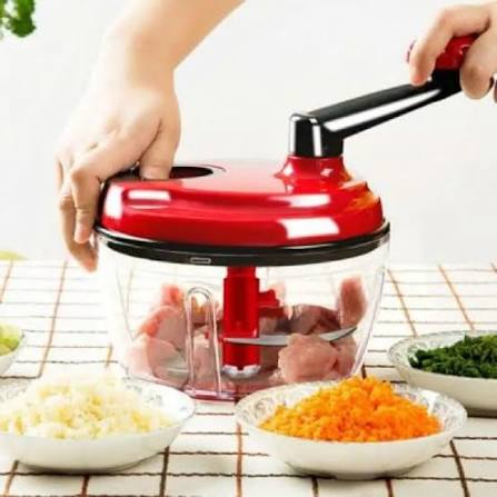 Manual Rotary Food Chopper with Pull Handle – Multi-Purpose Vegetable Chopper