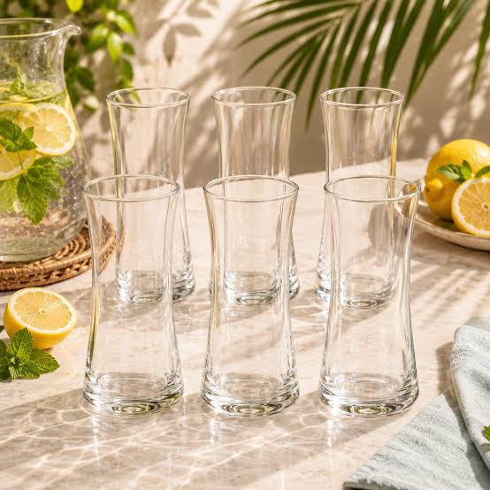 Classic Tall Drinking Glass Set – 6 Pieces